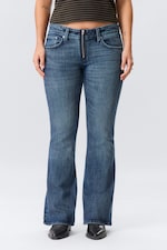 Dusky Blue - Medium Blue - Hour Low Rise Skinny Bootcut Leg Jeans - 1