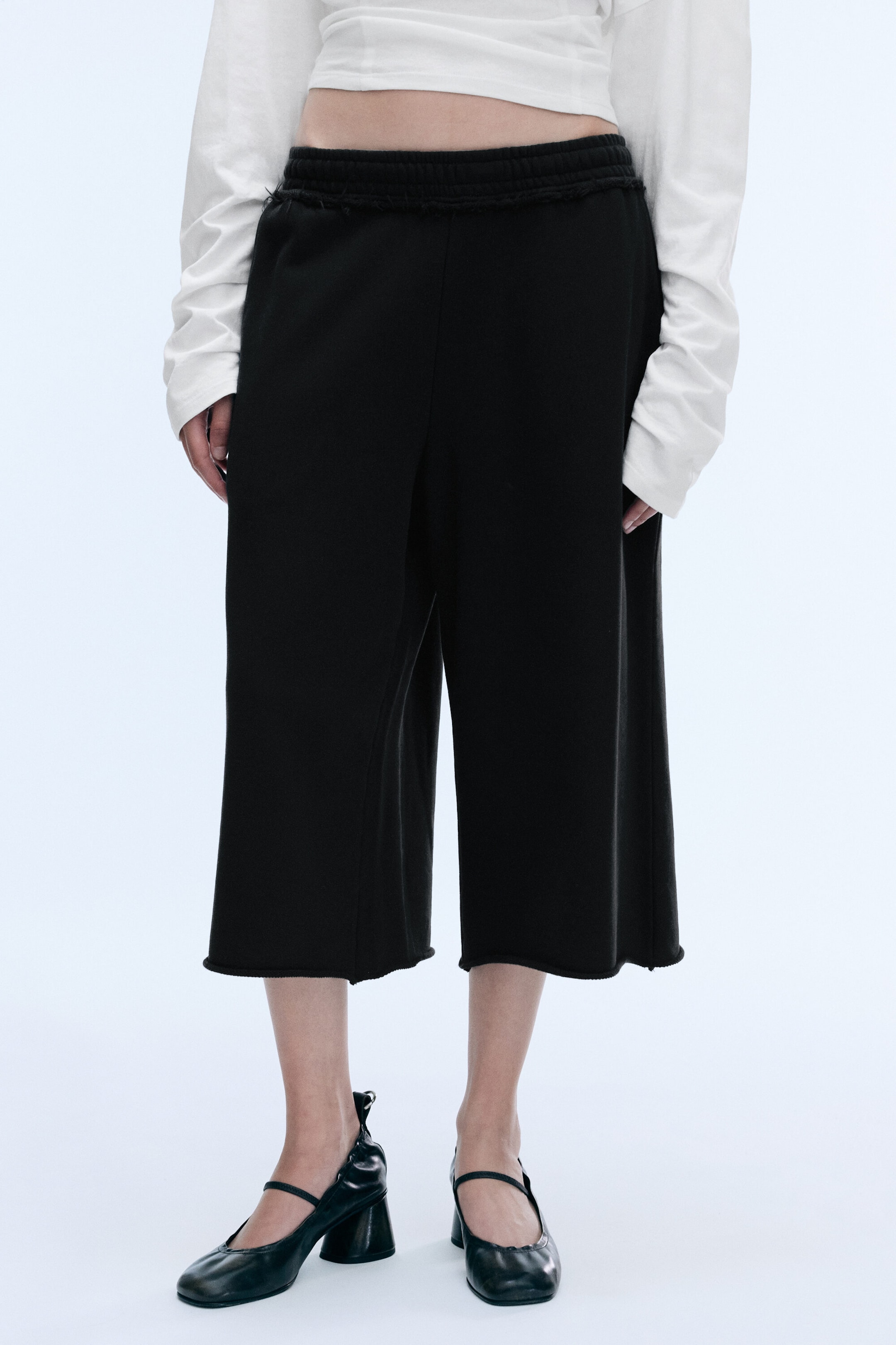 Black - Terry 7/8th trousers - 3
