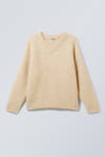 Dusty Beige - Oversized Knitted Wool-Blend Sweater - 0