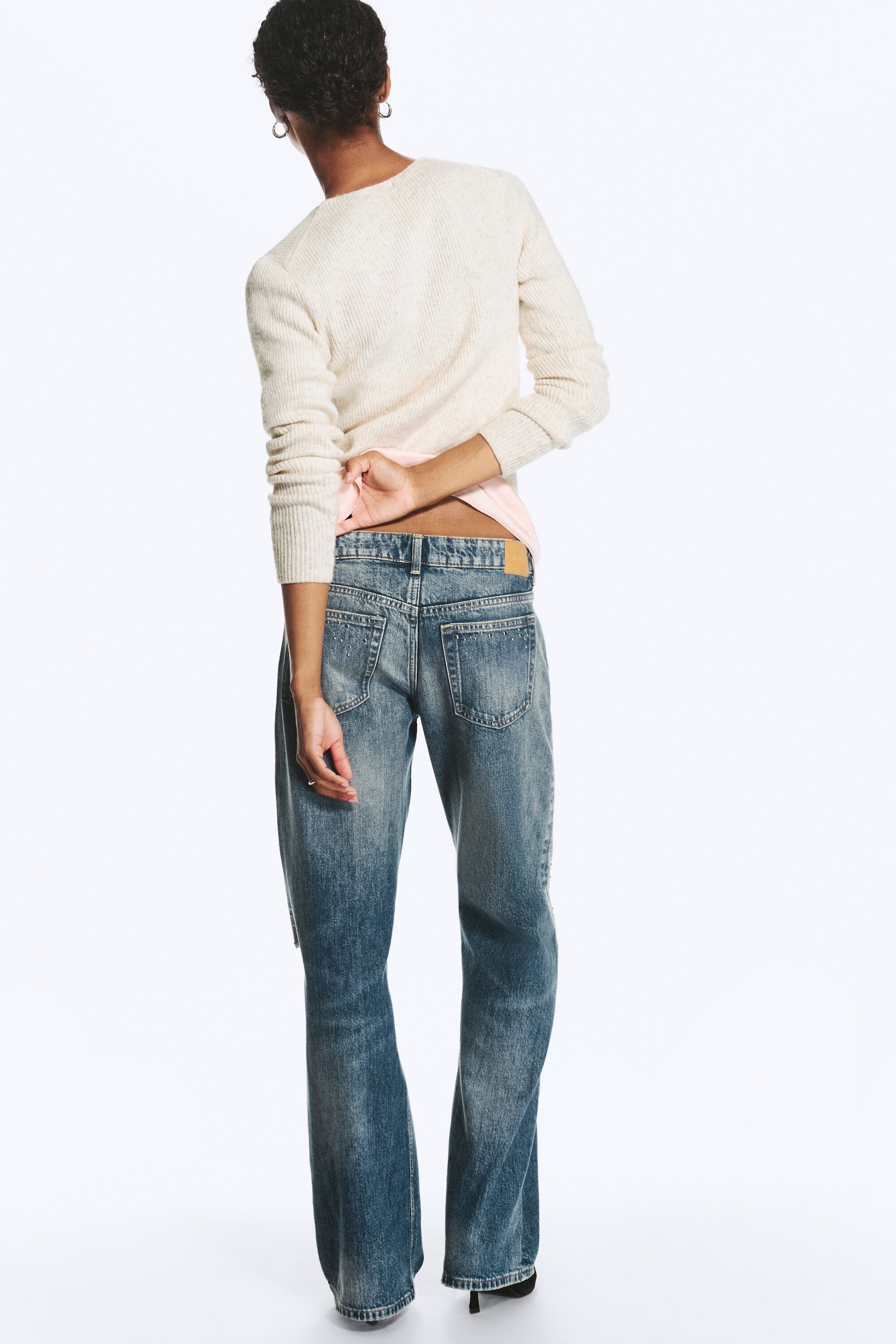 Metal Blue - Mittelblau - IMOO STUDDED LOW WAIST LOOSE WIDE JEANS - 4