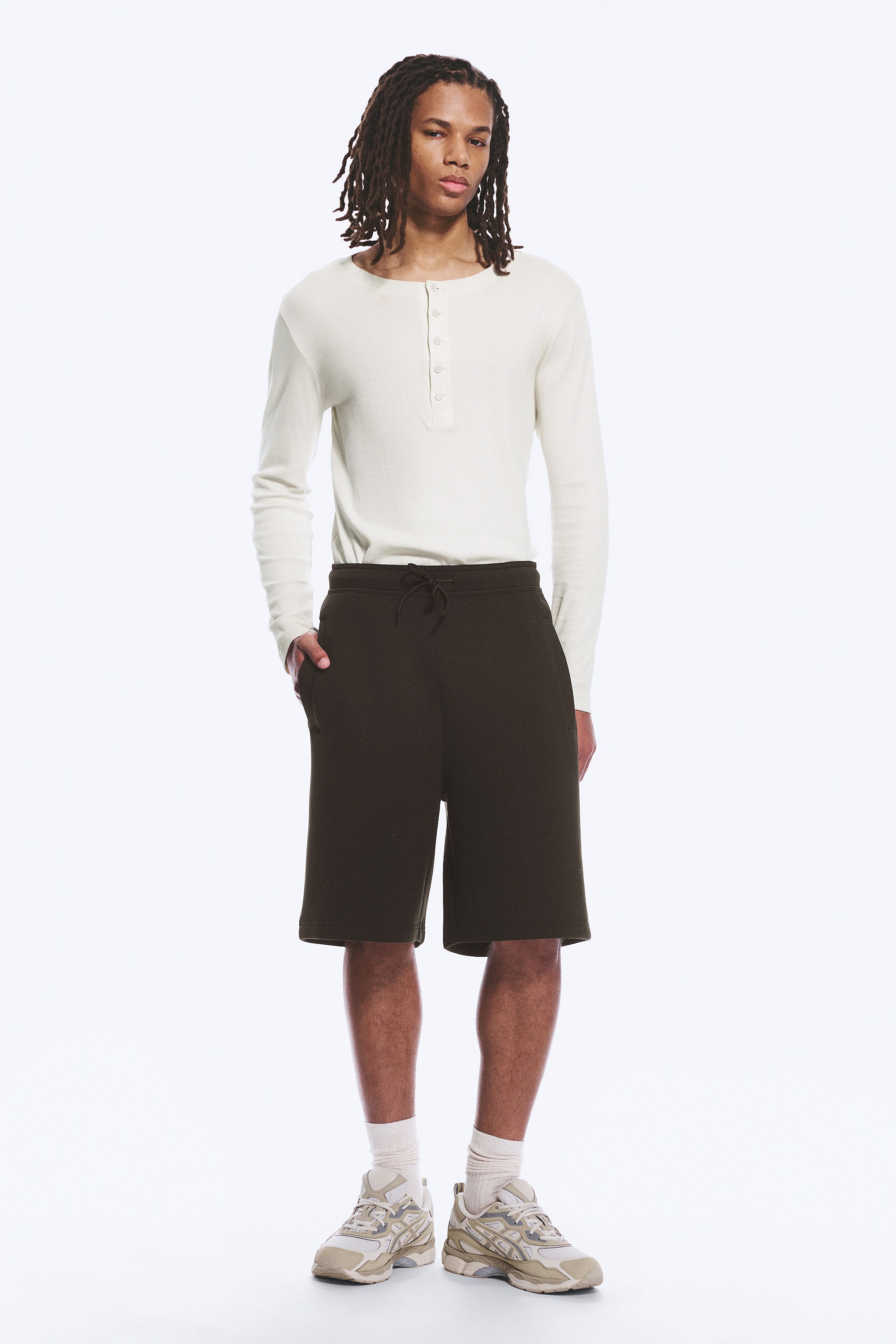 Scuba-shorts med lös passform - Mörkbrun/Mörkblå/Svart/Gråmelerad/Klarblå