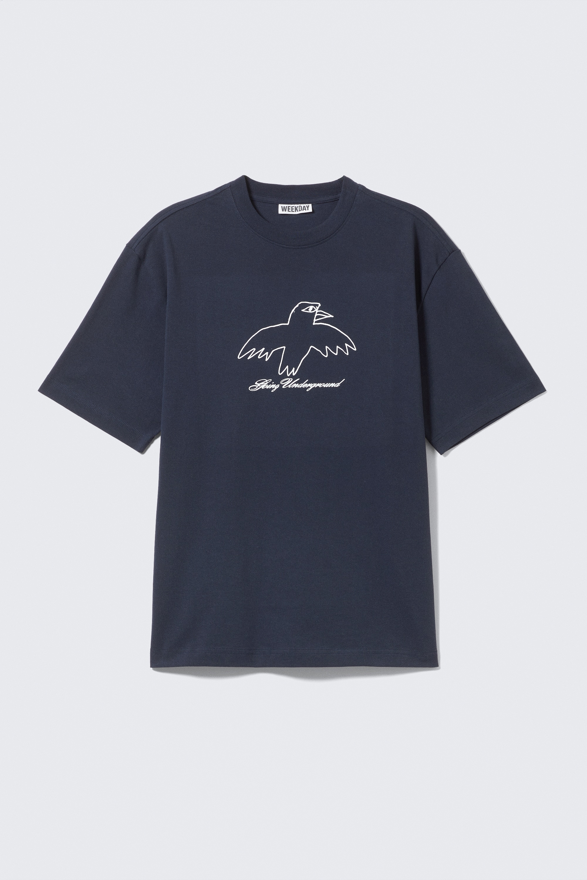 Relaxed Graphic Printed T-shirt - Σκούρο Μπλε - Underground Bird/Dark Brown - Drea8m/Μαύρο - Dragon Gate/Μαύρο - Cosmic Eagle/Σκούρο Μπλε - Διπλό Κύμα/Λευκό - Surf Hawaii