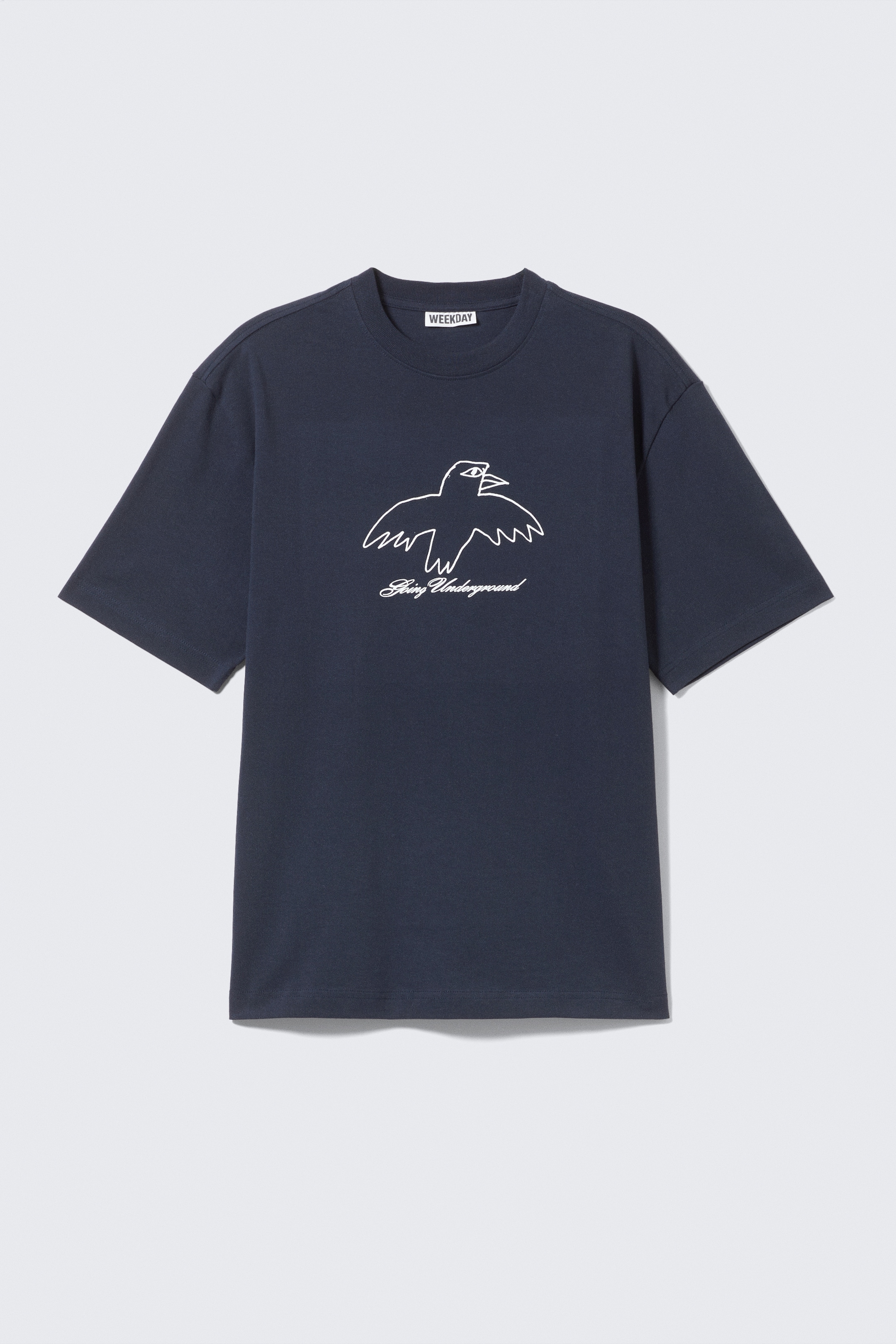 Grösseres Bild ansehen: Entspanntes T-Shirt mit Grafikdruck - Dunkelblau - Underground Bird - HERREN | H&M CH 5