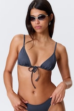 Dark Blue - Triangle Bikini Top - 0