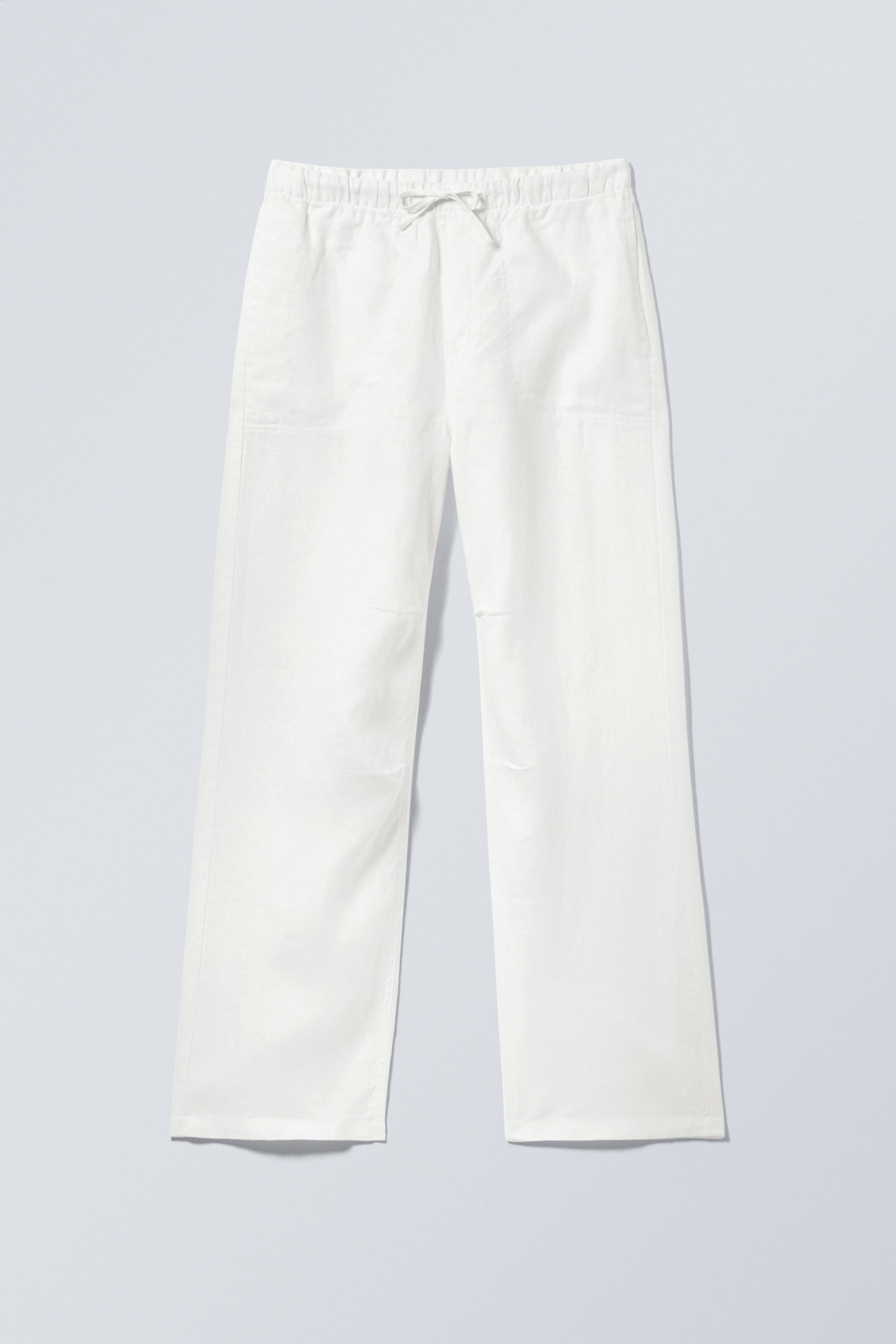 Staubiges Weiß - Relaxte Leinenhose - 0