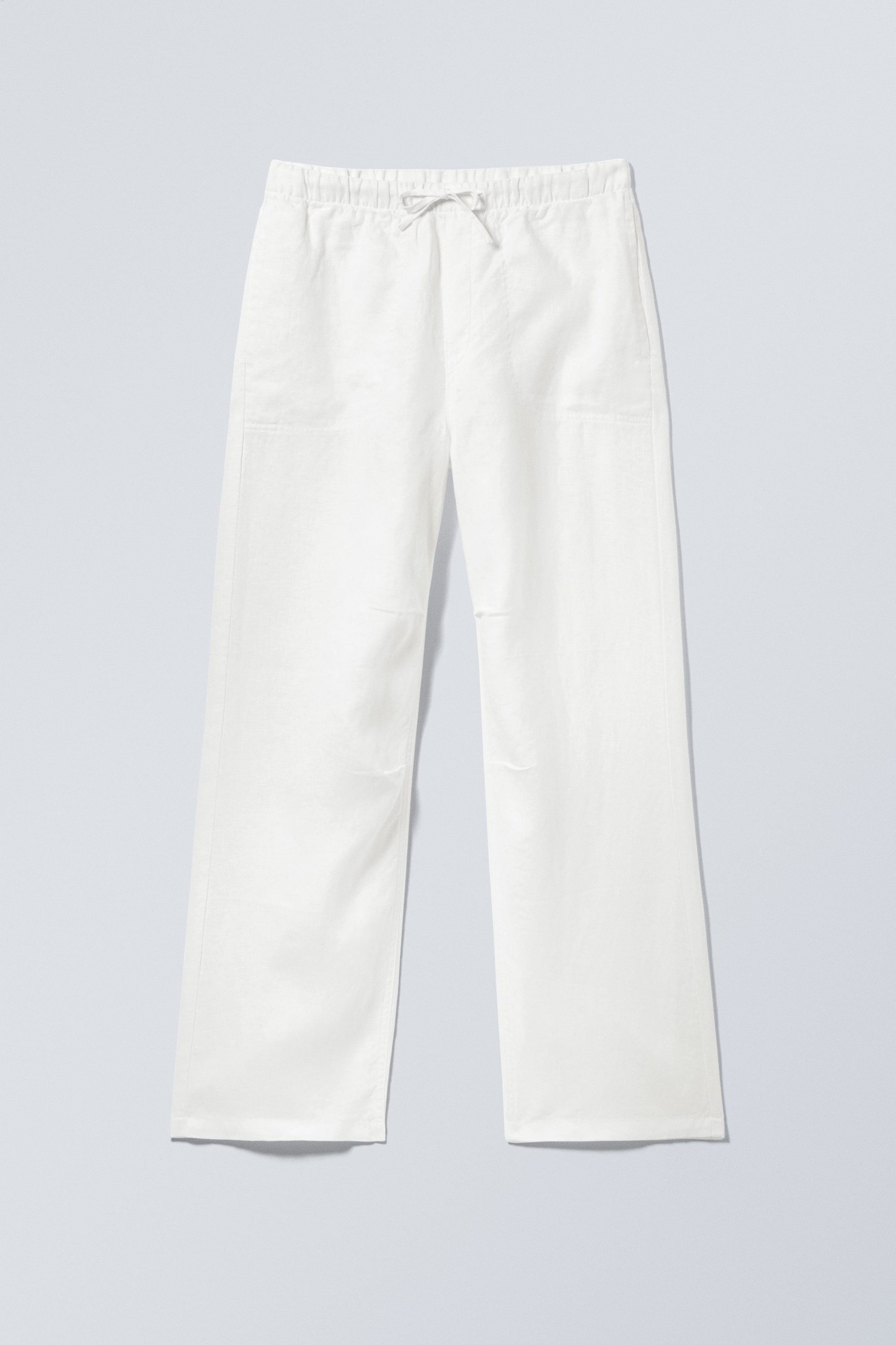 Staubiges Weiß - Relaxte Leinenhose - 0