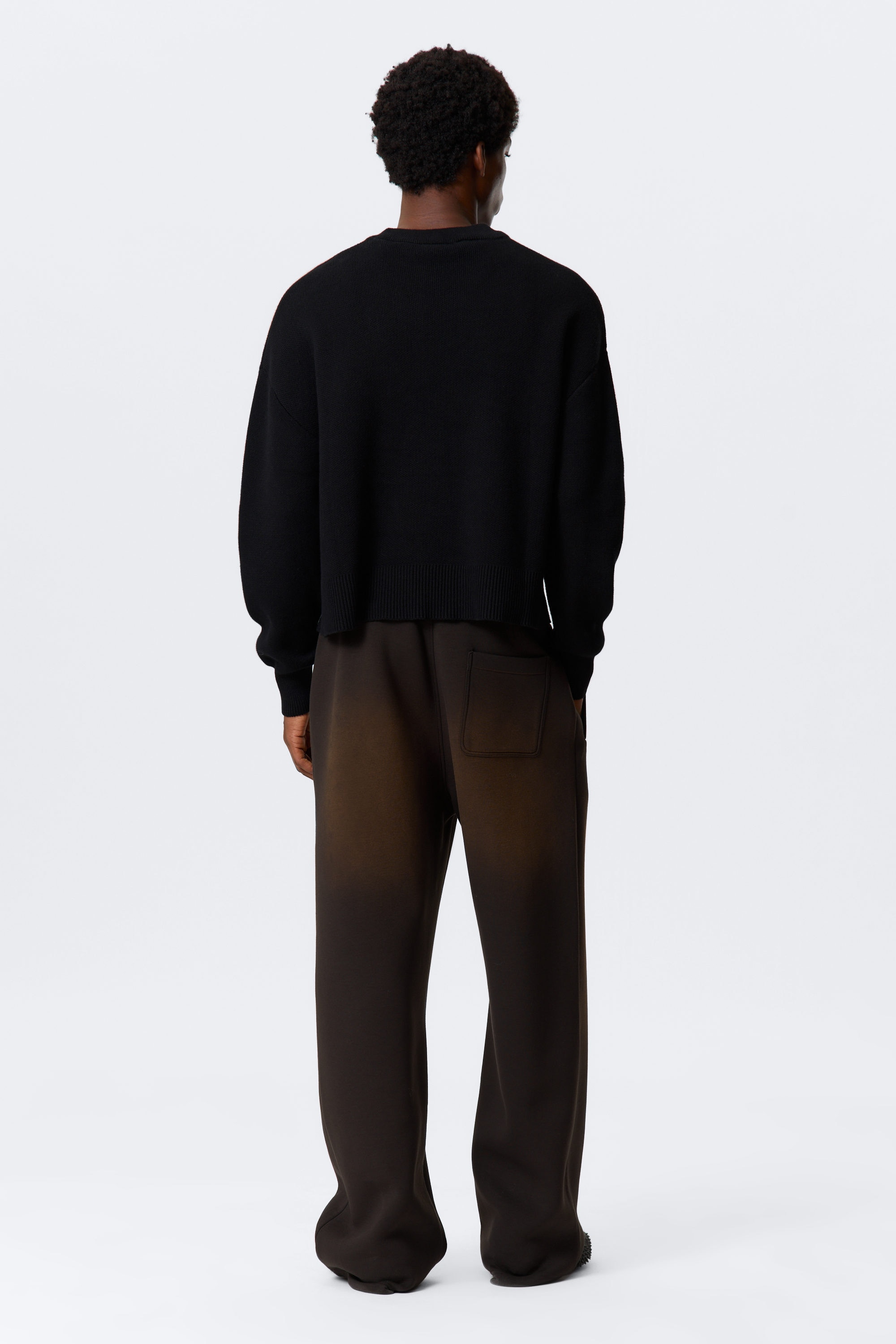 Noir - Pull boxy décontracté en maille - 4