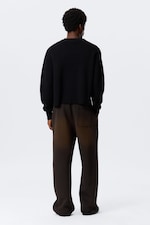 Black - Relaxed Boxy Knitted Sweater - 2