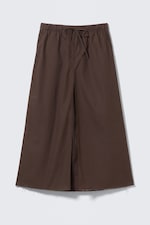 Dunkelbraun - Maxirock aus Baumwoll-Canvas mit Kordelzug - 0