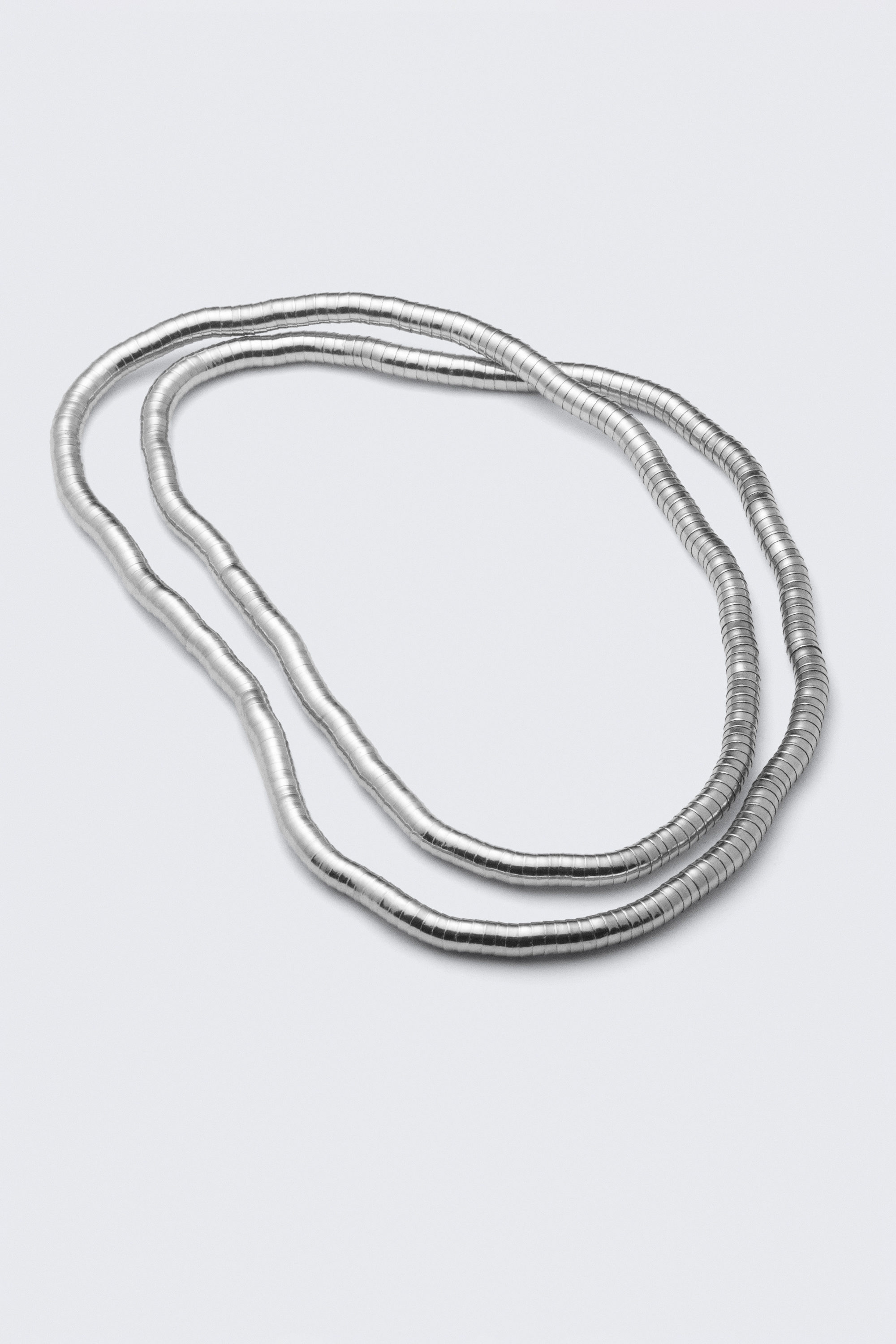 Silver - Flexible Steel Necklace - 2