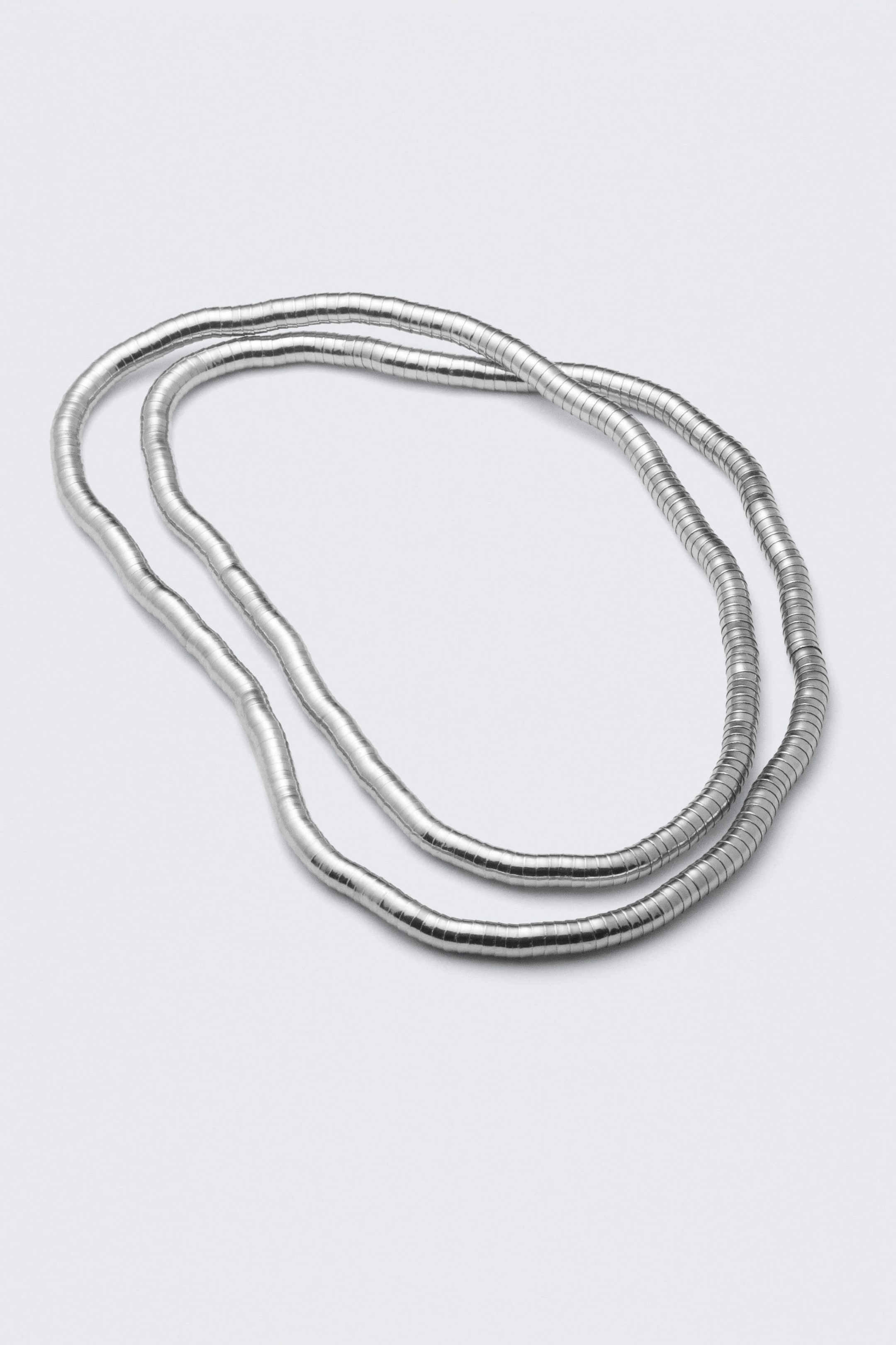 Silver - Flexible Steel Necklace - 2