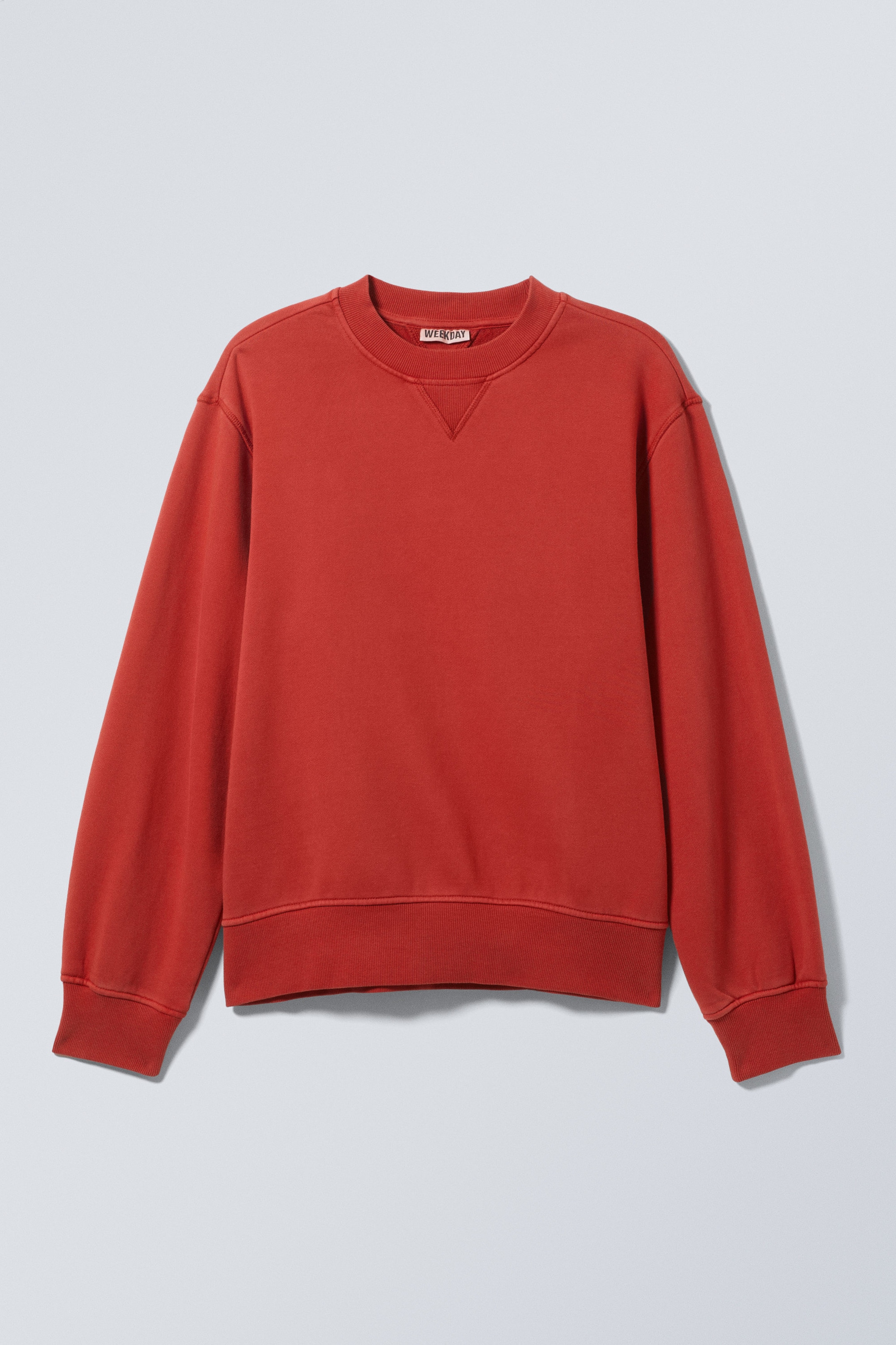 Red - Cropped Cotton Fleece Sweatshirt - 0