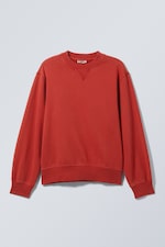 Red - Cropped Cotton Fleece Sweatshirt - 0