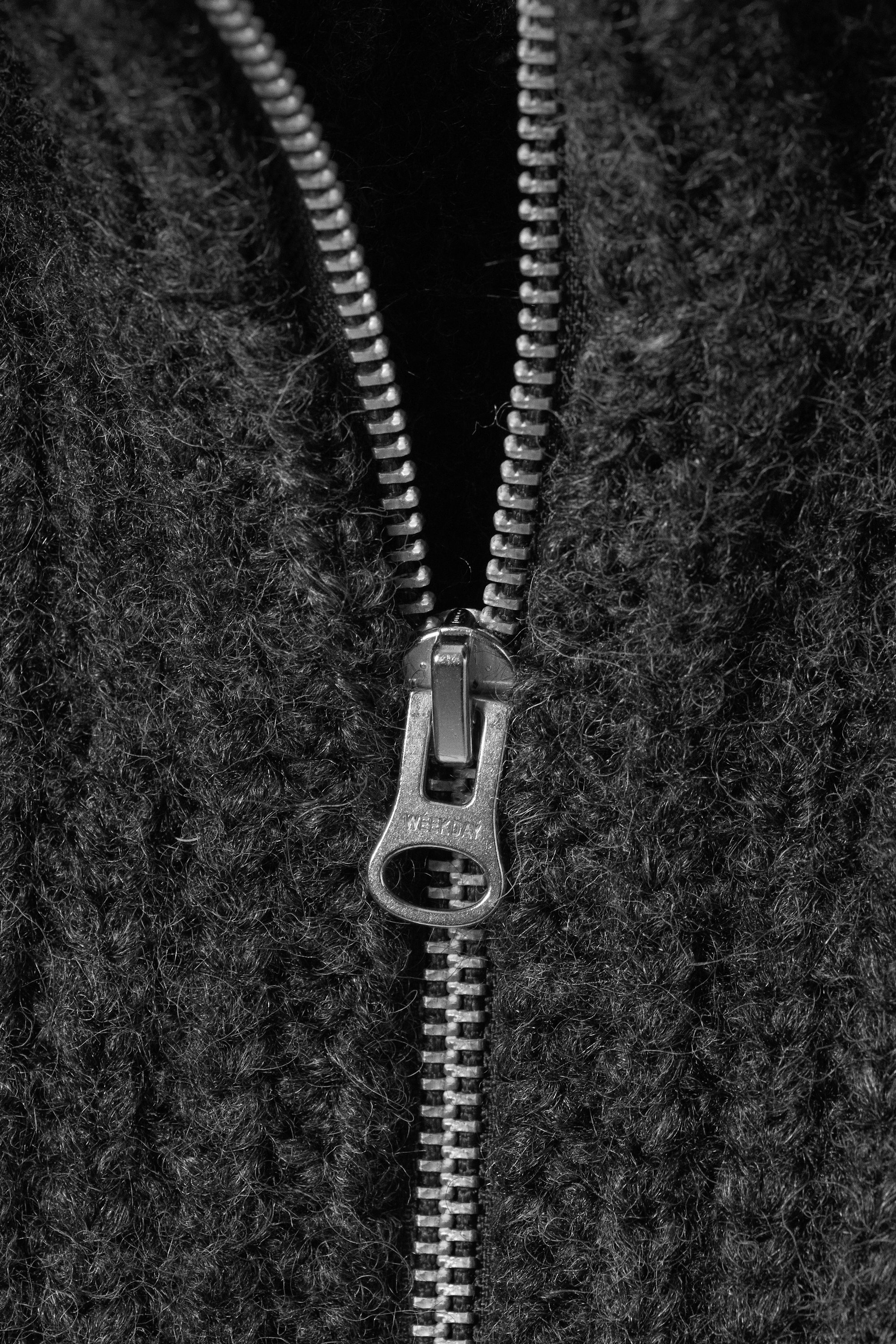 Donkergrijs gemêleerd - Geribbeld gebreid vest met rits - 4