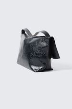 Dark Navy Blue - Large Faux Leather Clutch Bag - 1