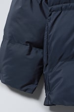 Dark Blue - Illisa Waisted Puffer Jacket - 1