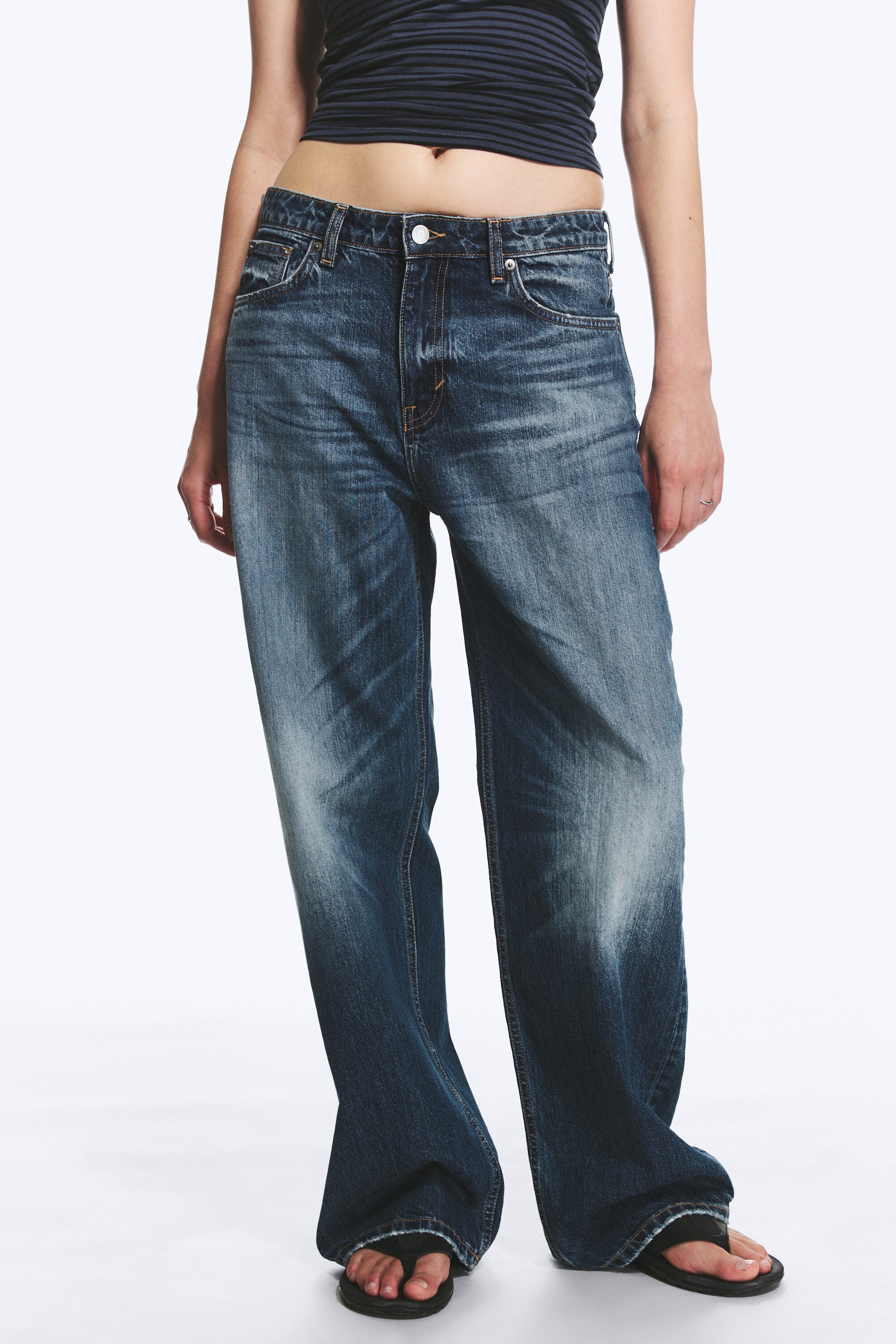 Milano Blue - Bleu foncé - Jean droit ample taille basse Missy - 2