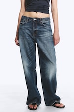 Milano Blue - Bleu foncé - Jean droit ample taille basse Missy - 1
