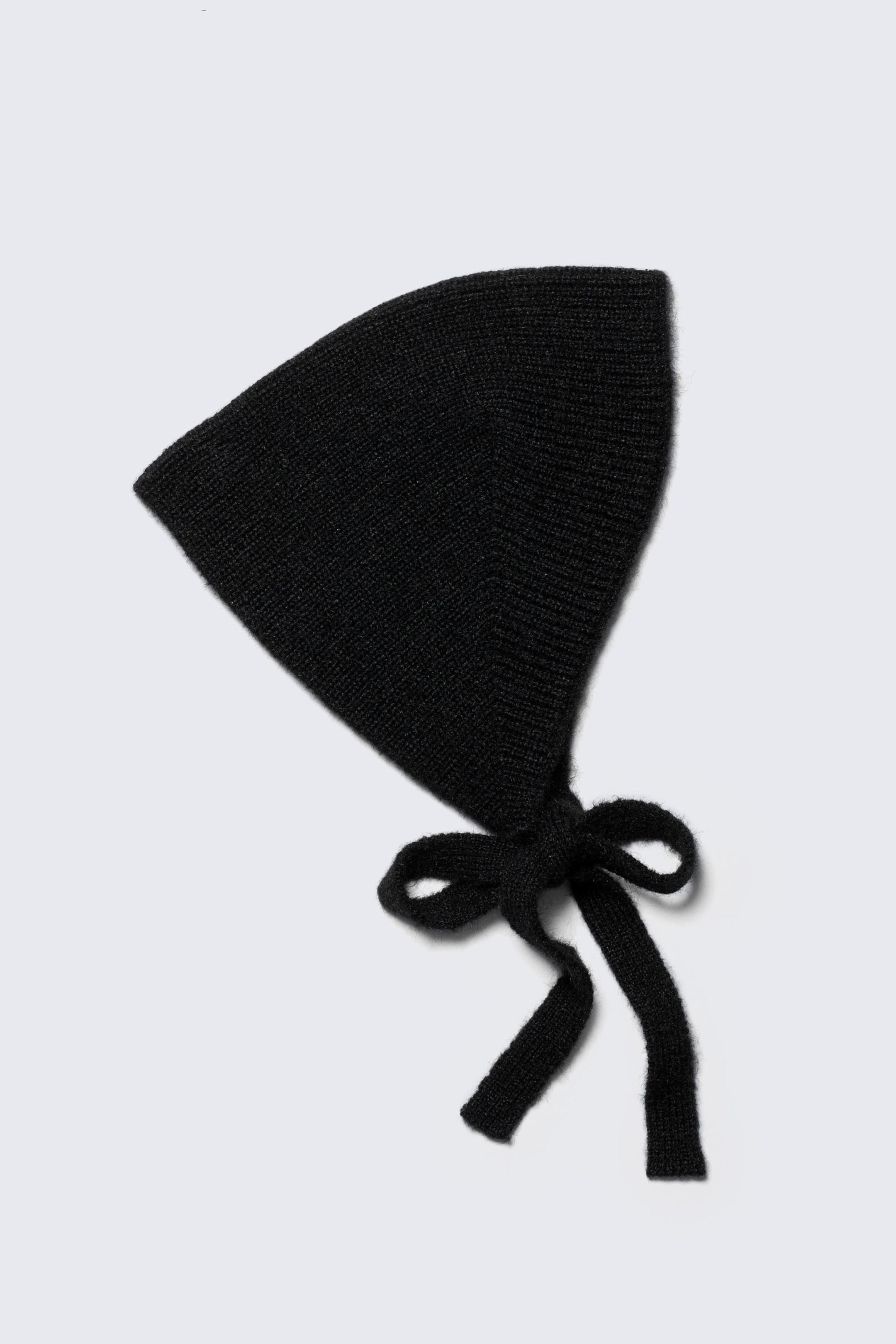 Black - Knitted Triangle Head Scarf - 0