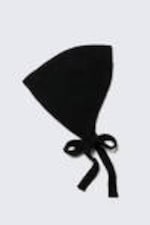 Black - Knitted Triangle Head Scarf - 0