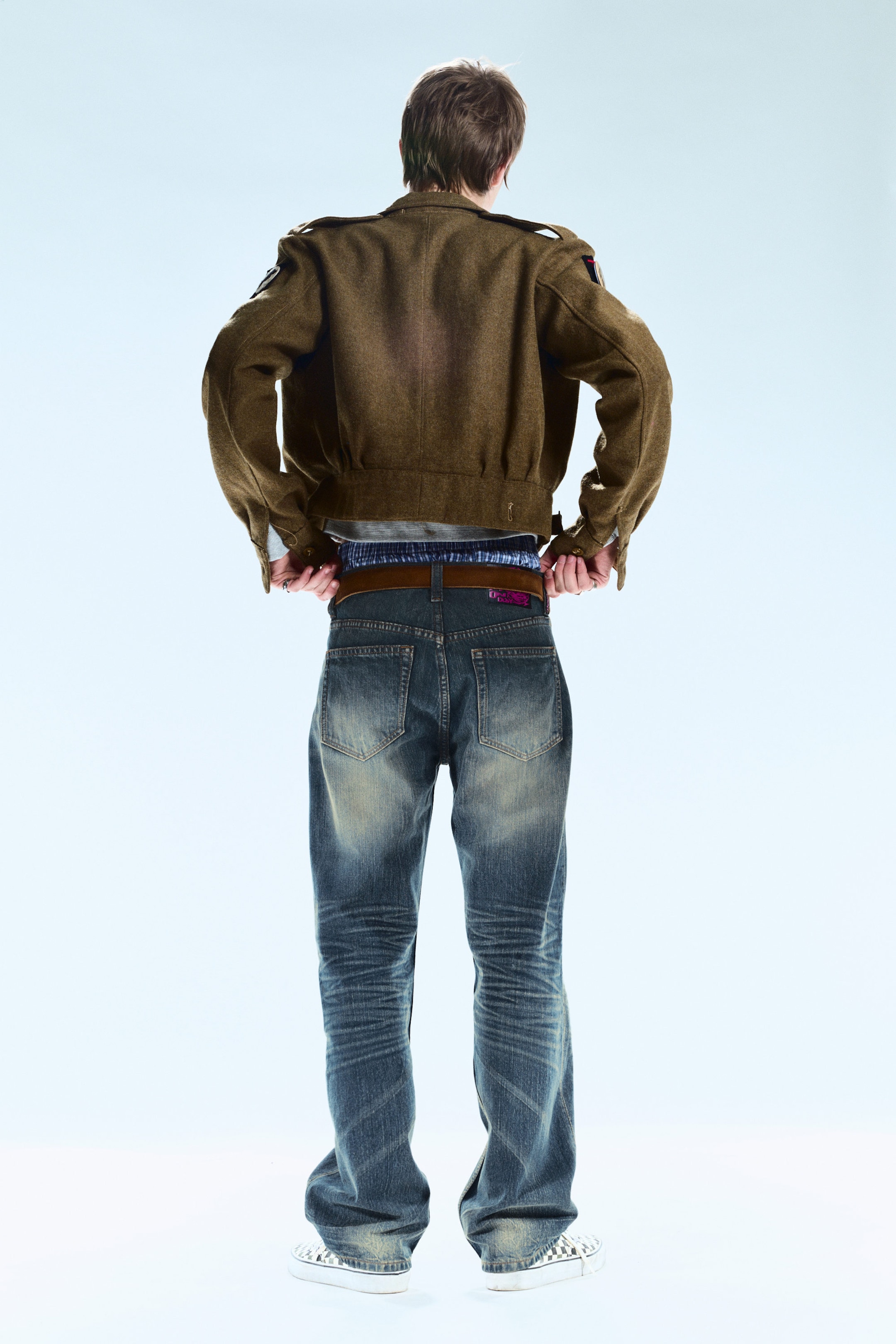 Steel Blue - Medium Blue - Anti Unisex Low Waist Regular Straight Jeans - 2