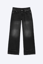 Empire Black - Black - Ample Low Rise Loose Wide Jeans - 0