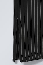 Pinstripe - Mid Rise Split Hem Suiting Trousers - 1