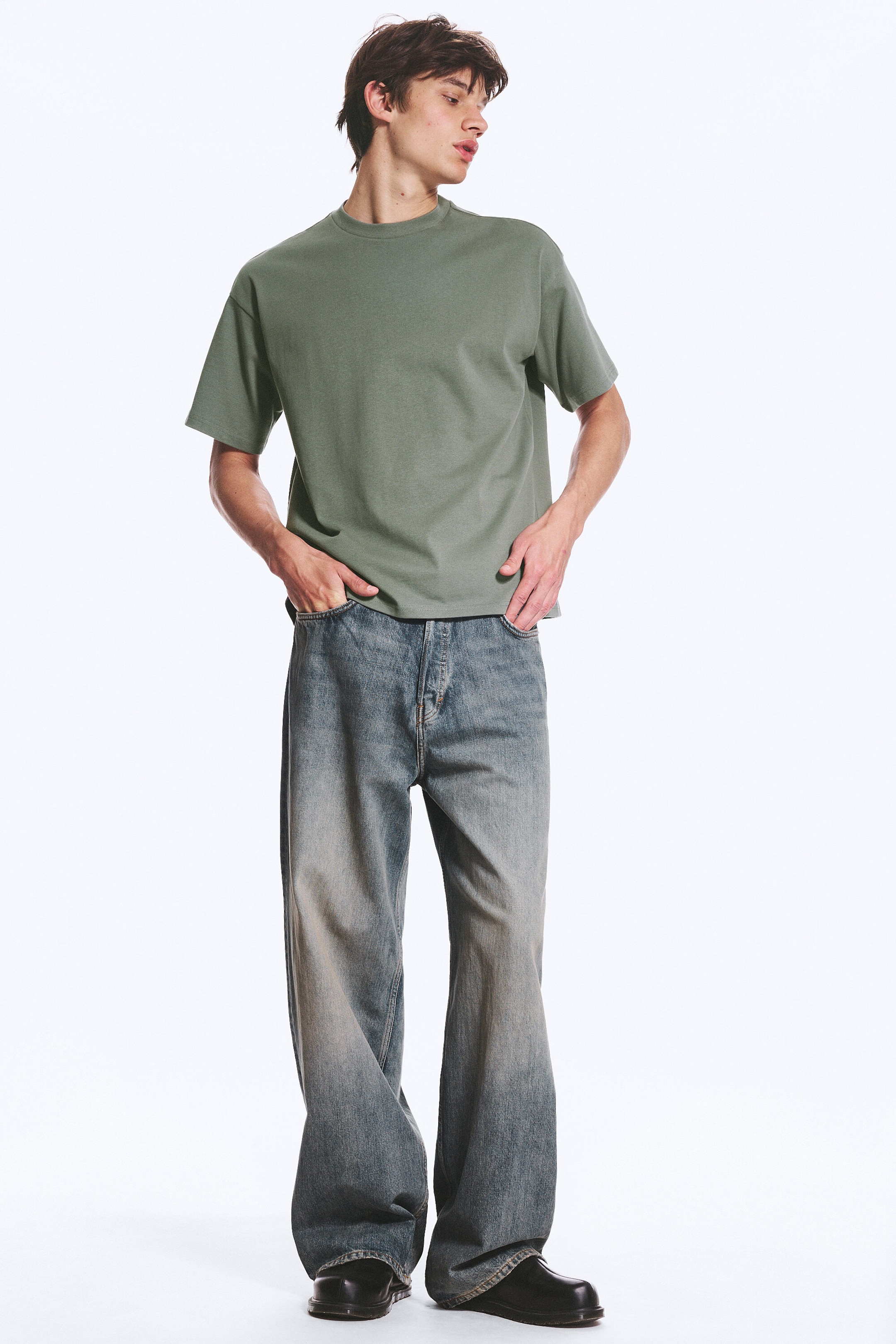 Light Dusty Khaki Green - LOOSE FIT T-SHIRT - 2