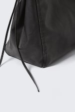Dark - Medium Faux Leather Tote Bag - 3