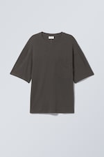 Grijs - Recht linnen T-shirt - 0