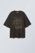Black - Horse Print - Loose Fit Printed T-shirt - 0