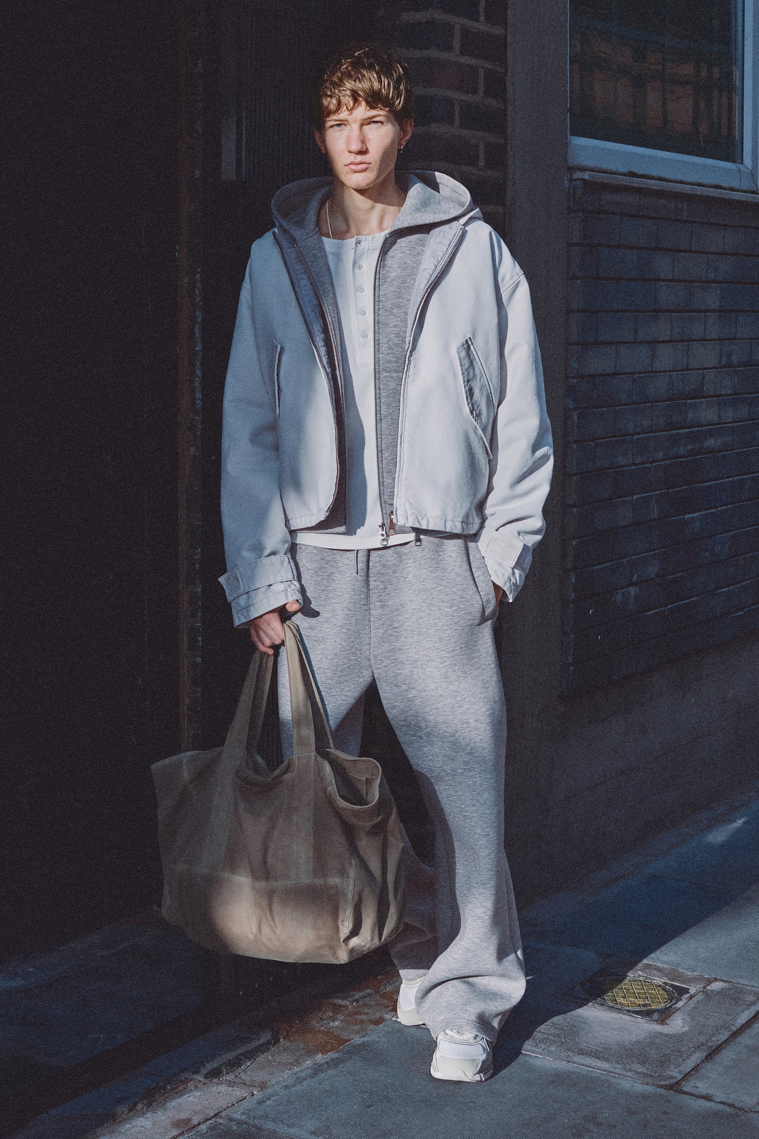 Loose Fit Scuba Sweatpants - Grey Melange/Black/Dark Grey Melange - 1