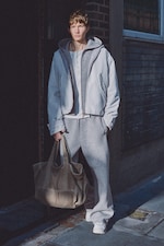 Grau meliert - Locker geschnittene Scuba-Sweatpants - 0