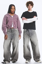 Complex Grey - Medium Grey - Astro Mid Rise Loose Baggy Unisex Jeans - 0