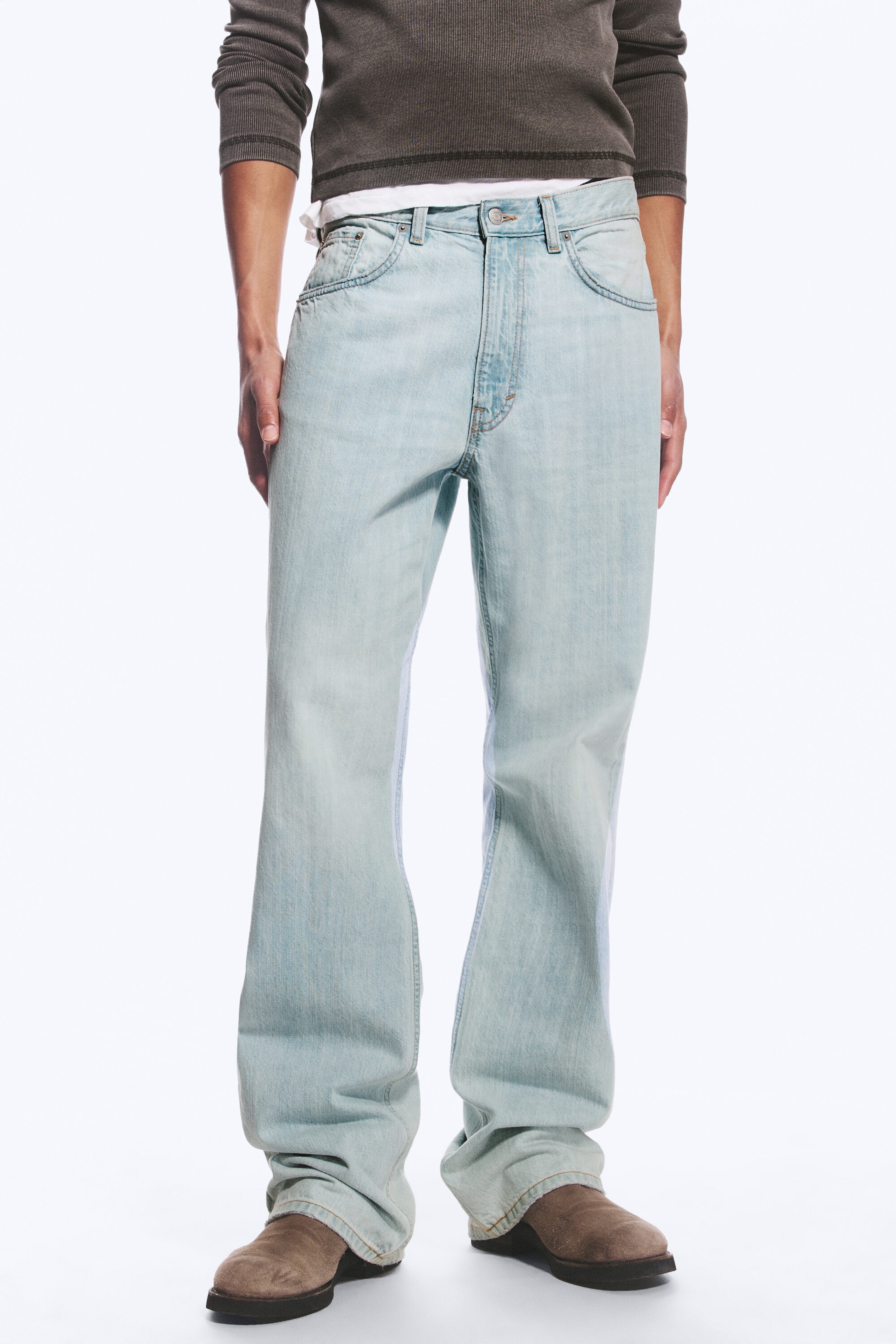 Ghost Blue - Light Blue - Mercury Mid Rise Relaxed Bootcut Jeans - 4