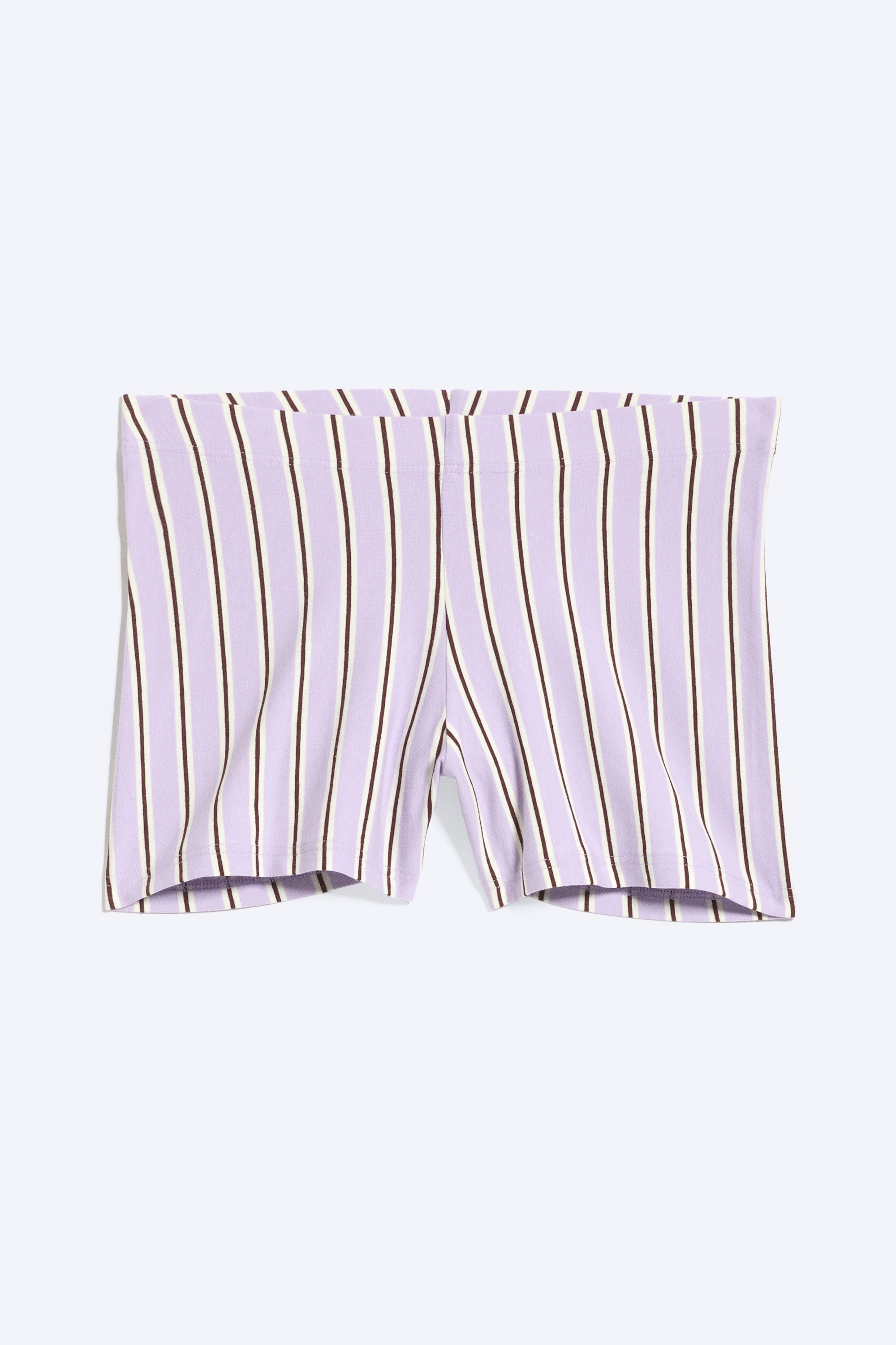 Hotpants in jersey a vita bassa - Righe Viola/Nero