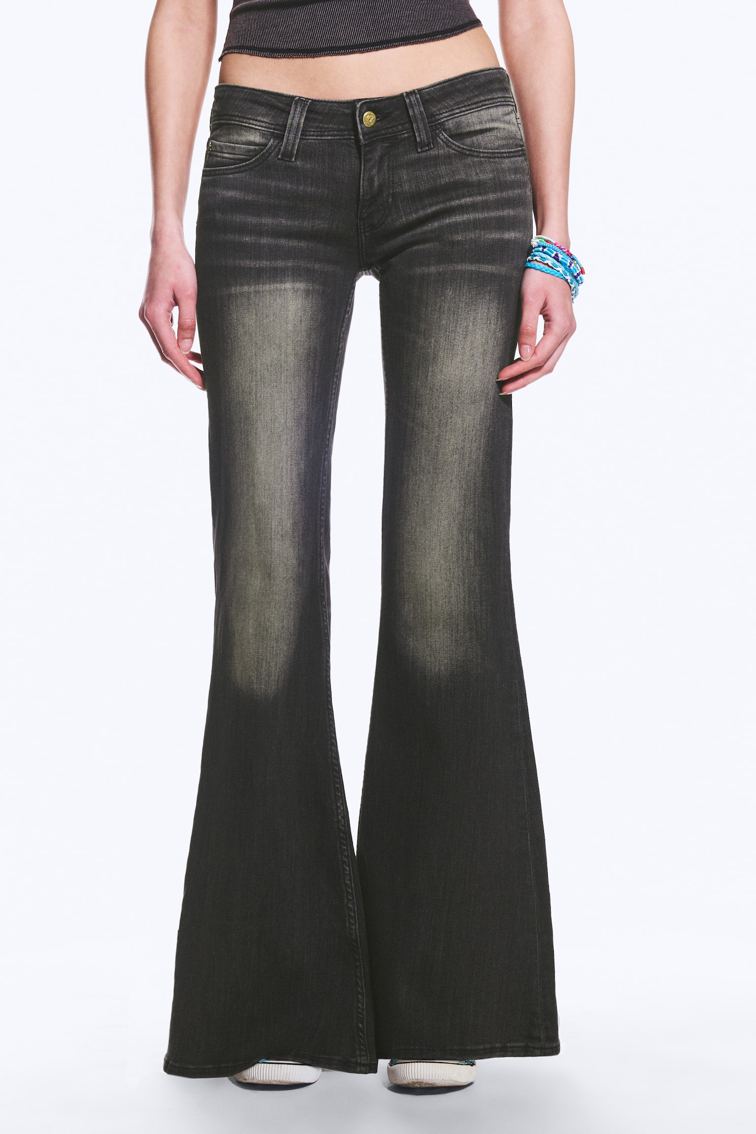 Jeans skinny FLARE LOW a zampa - Mustard Black - Nero - 5