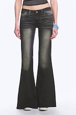 Mustard Black - Black - FLARE LOW RISE FLARED SKINNY JEANS - 1