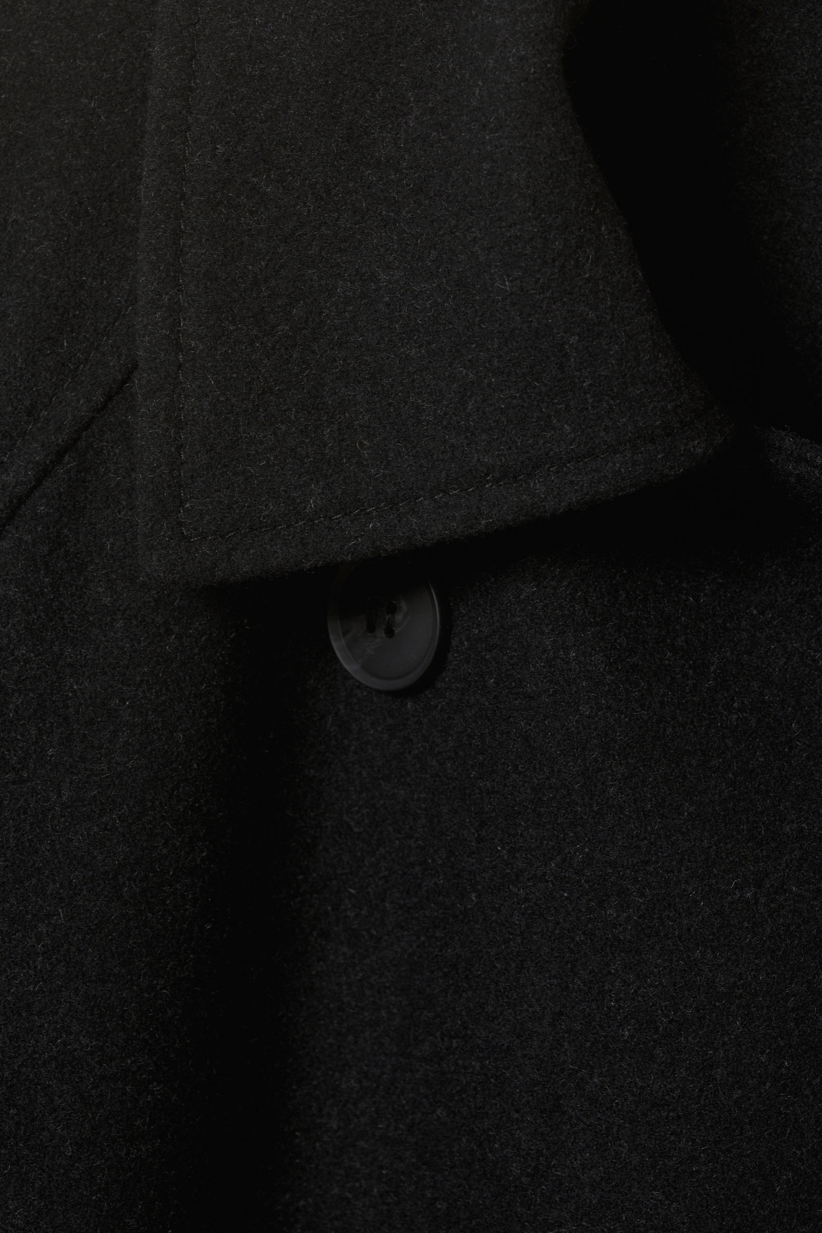 oversized double-breasted wool-blend coat - Black Melange