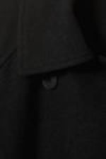 Black Melange - Oversized Double-Breasted Wool-Blend Coat - 1