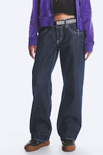 Blue Rinse - Mörkblå - Messy Low Rise Regular Straight Jeans - 1