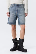 Blue Horses - Mittelblau - Galaxy Mid Waist Loose Denim Shorts - 1