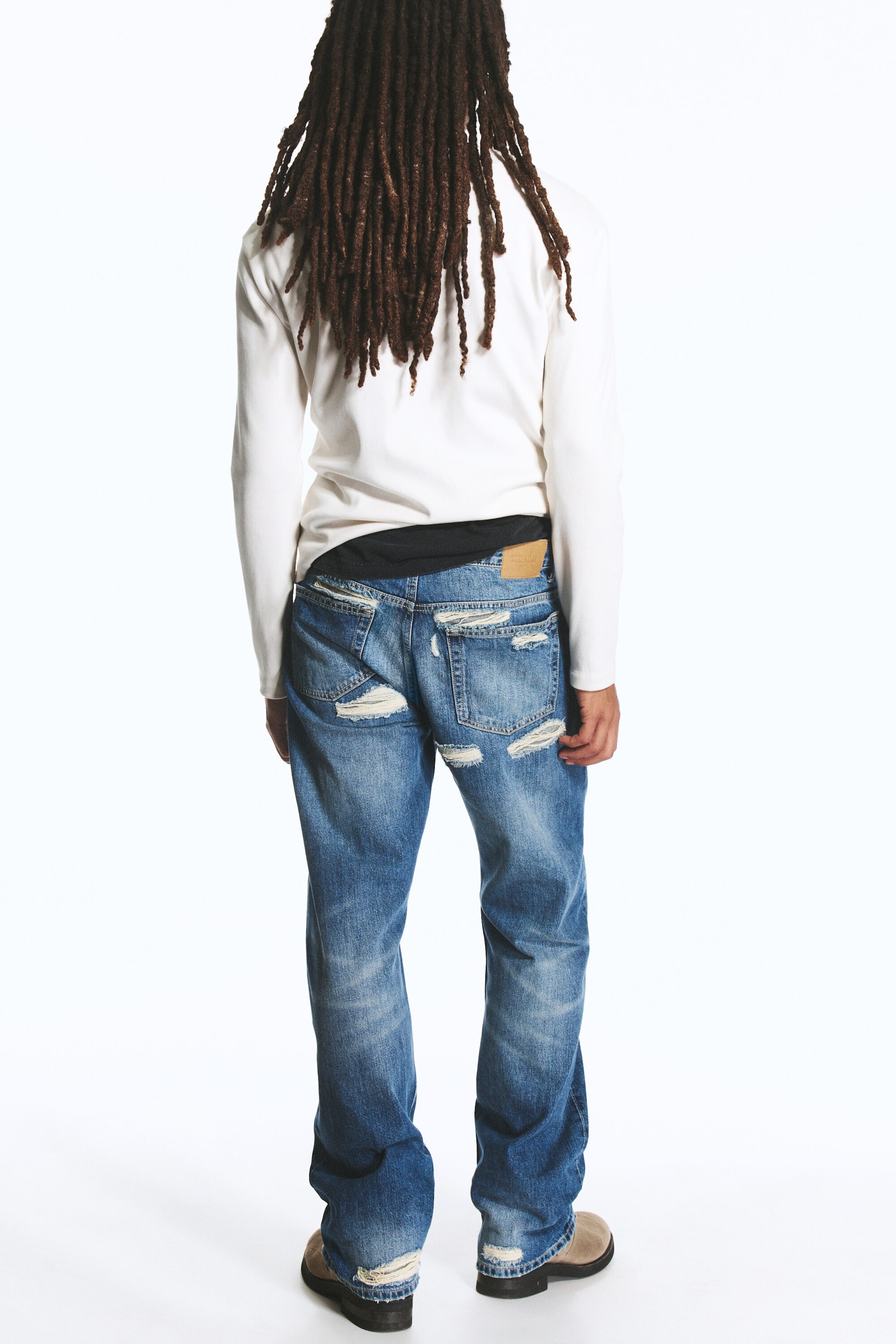Blue Mist - SPACE MID RISE RELAXED STRAIGHT JEANS - 5