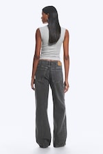 Risso Black - Black - Ample Low Rise Loose Wide Leg Jeans - 8