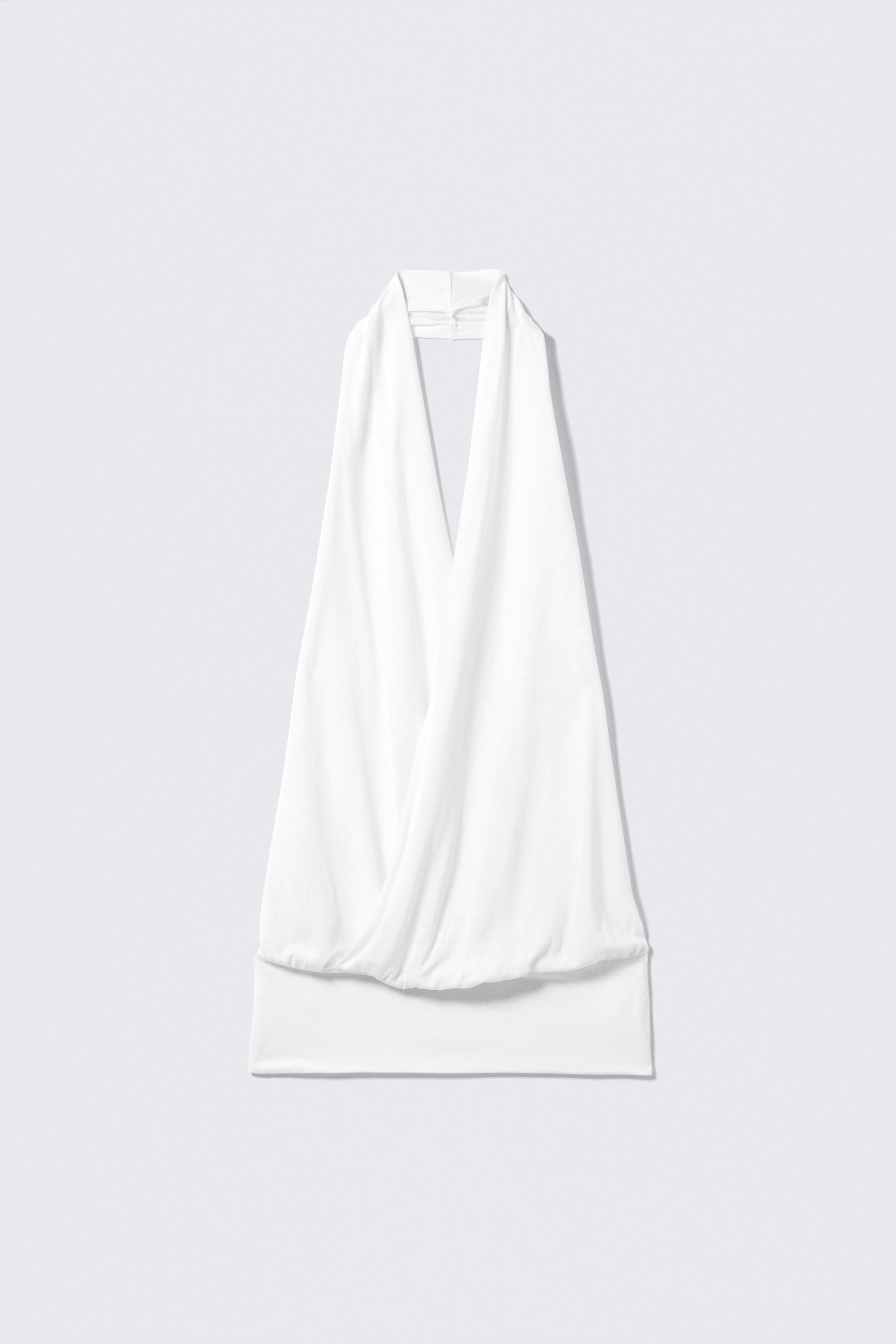 Grotere afbeelding bekijken: Gedrapeerde tricot haltertop - Wit - DAMES | H&M NL 5