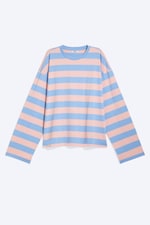 Gestreift in Rosa/Blau - Longsleeve-Shirt aus Baumwolle - 3