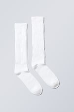 White - State Slouch Socks - 0
