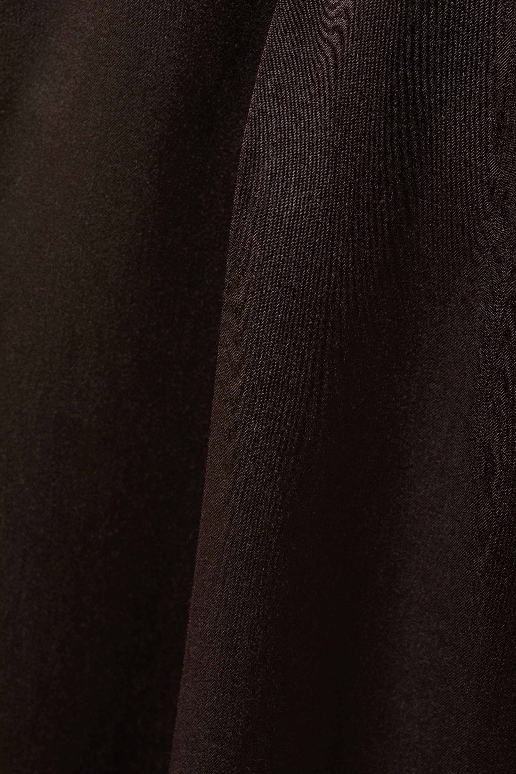 Dark Brown - High Waisted Wide Leg Satin Trousers - 4