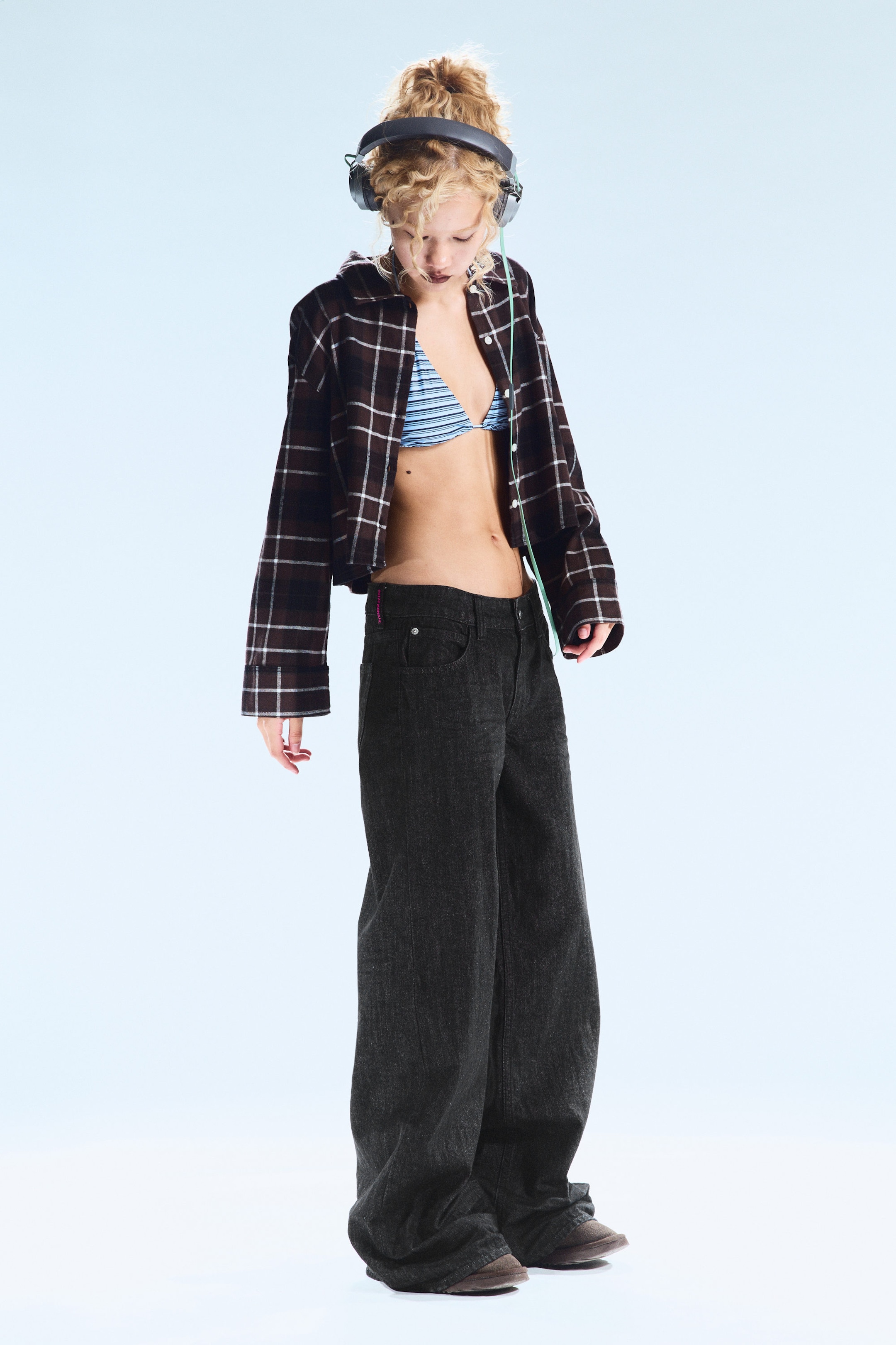 Extra Black Rinse - Poser Regular Waist Loose Wide Jeans - 2