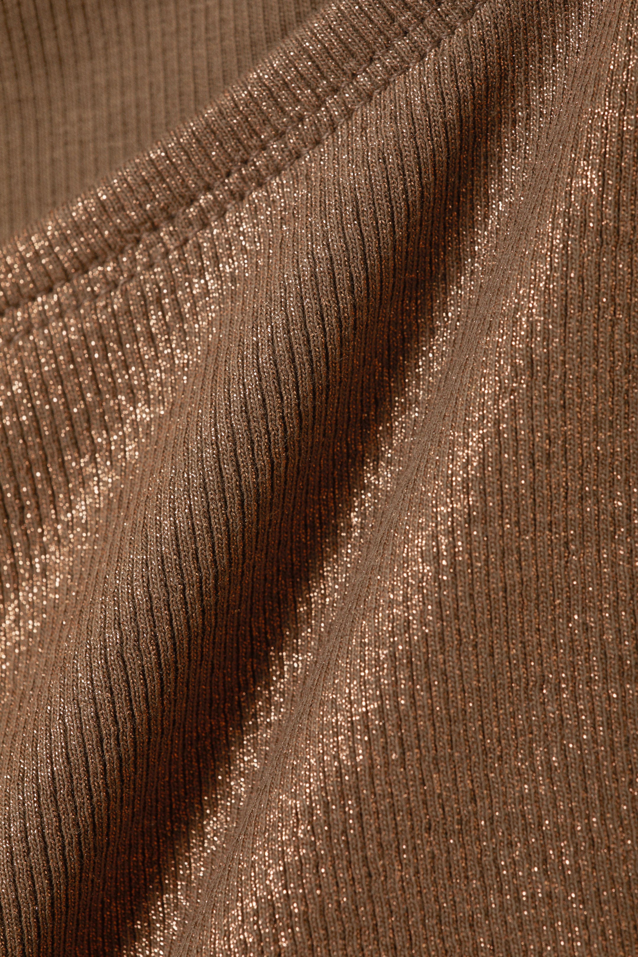 Brons folie - Annie metallic mouwloze top met boothals - 1